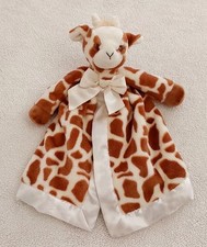 Giraffe Baby Lovey Plush Satin Security Blanket Embroidered Eyes