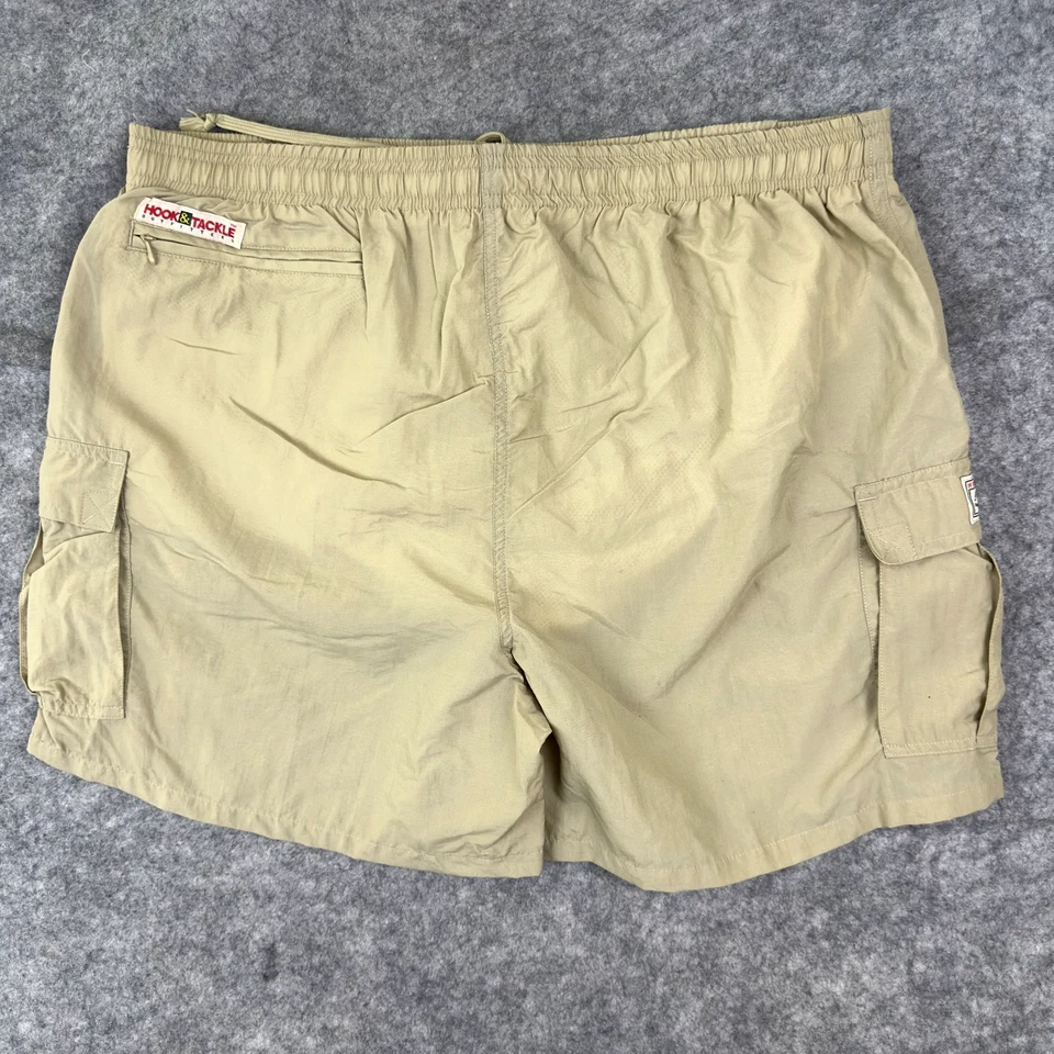 Винтажные мужские шорты с крючком и снастями L нейлон рыболовные карманы шнурок вкладыш - Изображение 2 из 4