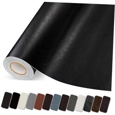 Leather Repair Patch, 17X79 Inch Self Adhesive Leather 17X79 inch Glossy Black