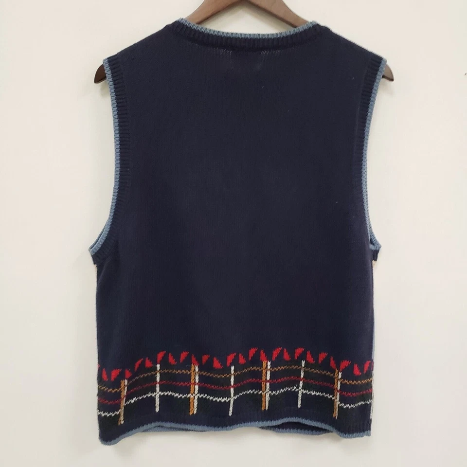 Chaleco Suéter Vintage Cascanueces Mujer Bordado Talla L Cabina Cottagecore Foto 3 de 4