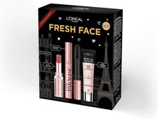 L'Oréal Paris Fresh Face Primer, Lipstick & Mascara Trio Gift Set Prime Lab 24H 