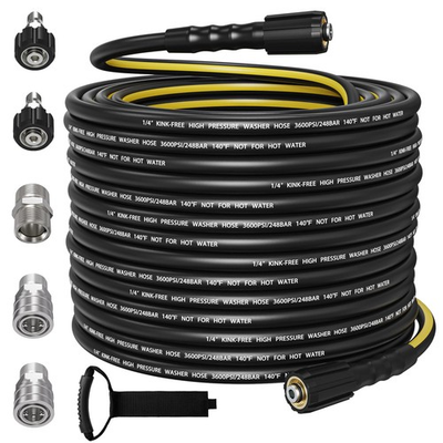 #ad SITIMIMIL 50ft Pressure Washer Hose 1 4quot; 3600 PSI Kink Free Replacement with Qui $77.11