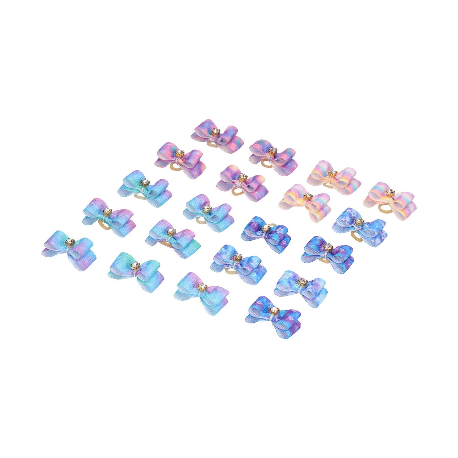 Pet Bowknot Hair Rope Starry Sky Bow Rubber Bands Pet Grooming Headwear For Litt