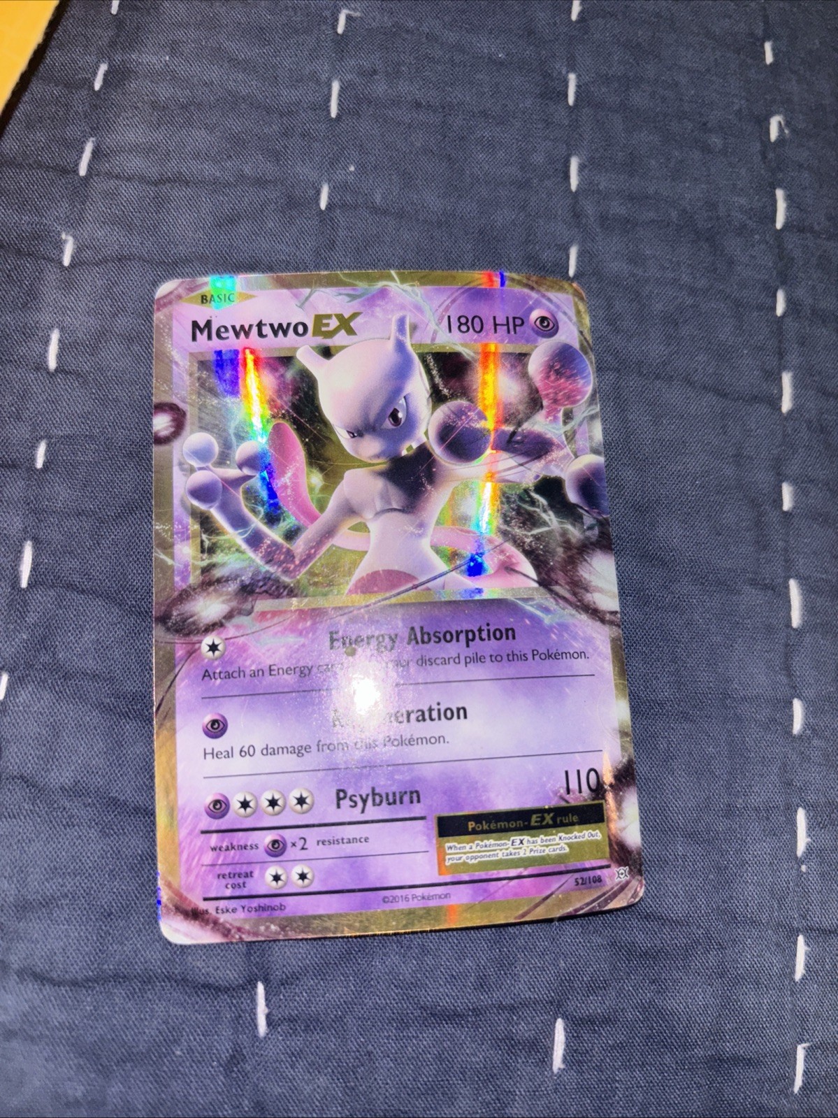 Mewtwo EX - 52/108 -  XY: Evolutions - Full Art Ultra Rare Holo - Near Mint