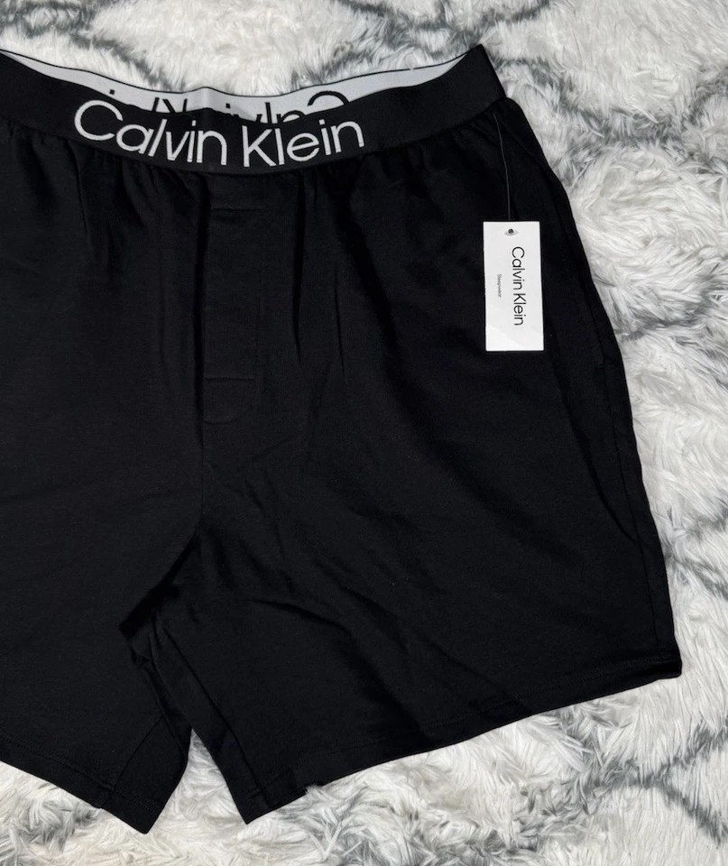Pantalones Cortos para Dormir Calvin Klein Logo Negrito Algodón Microfibra Negros Para Hombre Talla XL *NUEVO* $49 Foto 4 de 4