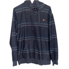 O'NEILL Men's Bavaro Striped Hoodie With Front Pocket Medium Dark Gray Cotton