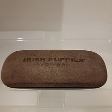 Hush Puppies Brown Carry Eyeglasses Pouch Eye Glasses Hard Case Travel Storage 