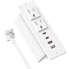 Recessed Power Strip with 30W USB-C, 6 Ports Ultra Thin Design for Home/Office
