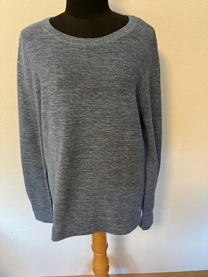 MULTIBLU- EDLER RUNDHALS- PULLOVER- GR. 42- FEINSTRICK-  BLAU- MELIERT