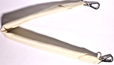 Yel Leather Bag Strap - Cream / Yellow - Silver Tone Lobster Clasps - Strap Only