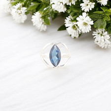 London Blue Topaz Gemstone 925 Sterling Silver Jewelry Handmade Engagement Ring