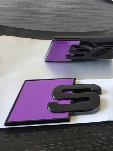 🇬🇧S7 Gloss Black and Purple- Boot and Grille Badge Emblem set - Custom - Picture 2 of 3
