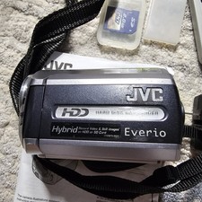 JVC Everio Hybrid HDD Camcorder 34x Optical Zoom W Accessories Manual- Tested
