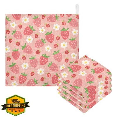 Moudou Strawberry Washcloths 12x12 3pk