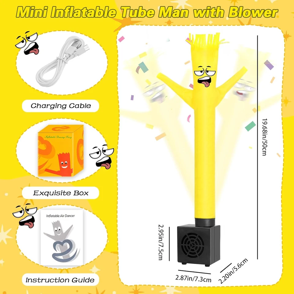 Mini Tubo Inflable Hombre Novedad Mordaza Regalos Wacky Waving Tubo Inflable Hombre Escritorio Foto 2 de 4