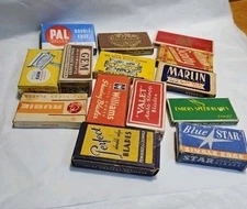 Large lot Sampler Single & Double Edge Razor Blades, Lot Of 14