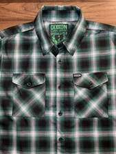 Men’s Dixxon Flannel Size Large Emerald Isle Green Plaid