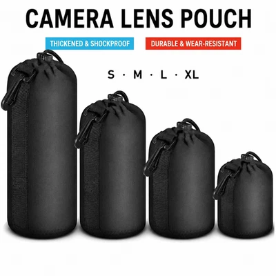 Camera Lens Pouch 4-Pack S/M/L/XL Thickened Shockproof Durable Storage Bag - Image 1 of 4