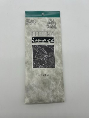 Vintage Knee High Hosiery Sandalfoot Nylon Stockings NOS Fitting Image C-D
