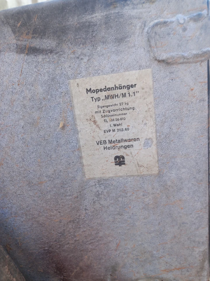 Moped Anhänger DDR Simson-s50 S51 Schwalbe Star SR50 - Bild 4 von 4