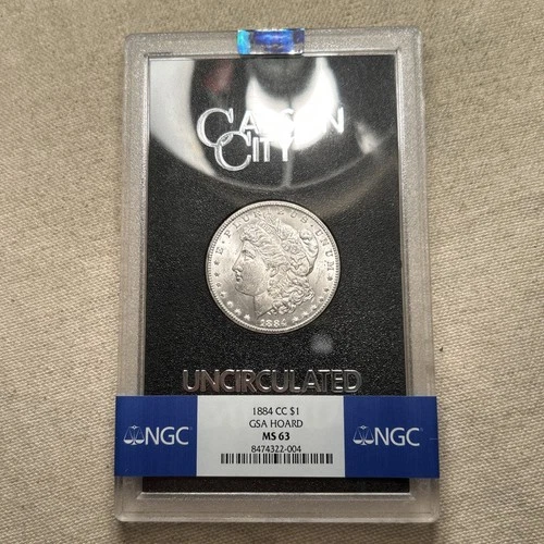 1884-CC NGC MS63 Morgan Silver Dollar $1 - GSA Hoard - Carson City Mint