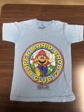 VINTAGE 1988 NINTENDO SUPER MARIO BROS 2 CLUB T-SHIRT - BLUE - TODDLER - RARE