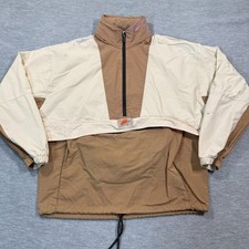 Nike Windbreaker Jacket Men S Tan Beige Half Zip Pullover Colorblock Packable