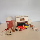 Vintage Little People Play Family Farm Fisher Price Barn & Silo