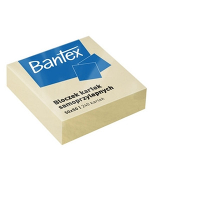 5905833005091 Bloczki mini samoprzylepne Bantex 50x50mm, 240 kartek, żółte BANTE