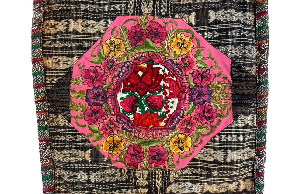 复古手工枕套枕套枕套 Sham 刺绣拉链部落多彩 — 第 2/4 张图片