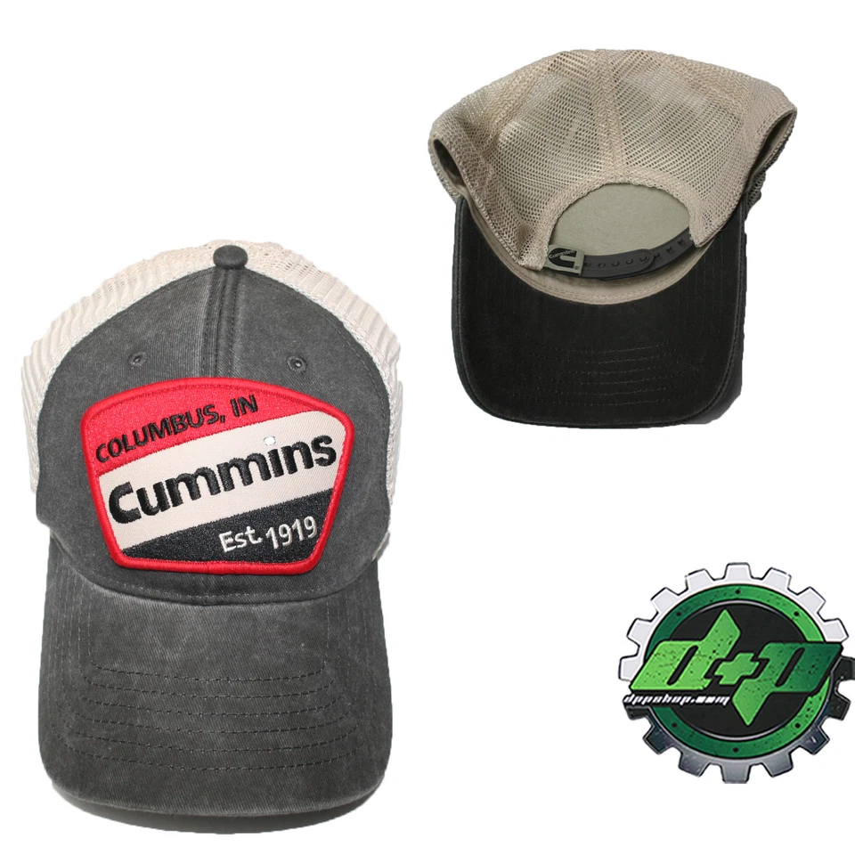 Cummins Vintage Gorra de Béisbol Diesel Camión Rojo Rayas Parche Verano Malla Foto 2 de 2