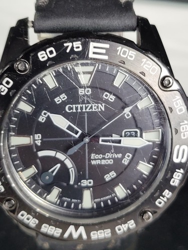 Reloj Citizen Hombre Eco-Drive Cuero AW7045-09E Esfera Negra FUNCIONANDO - Imagen 3 de 9