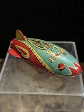 Original MASUDAYA Rocket X-6 Space Japan 1952 tin toy 3 3/4” Working!