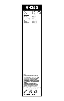 Bosch 3397007425 Front Flat Wiper Blade Set for Mercedes Citan Renault Saab 9-5 - Picture 5 of 5