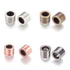 5PC 304 Stainless Steel Metal Beads Column Large Hole Smooth Loose Spacer 10x8mm