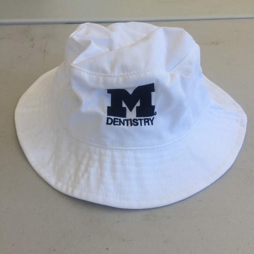 Dentistry Bucket Hat White Blue Block 