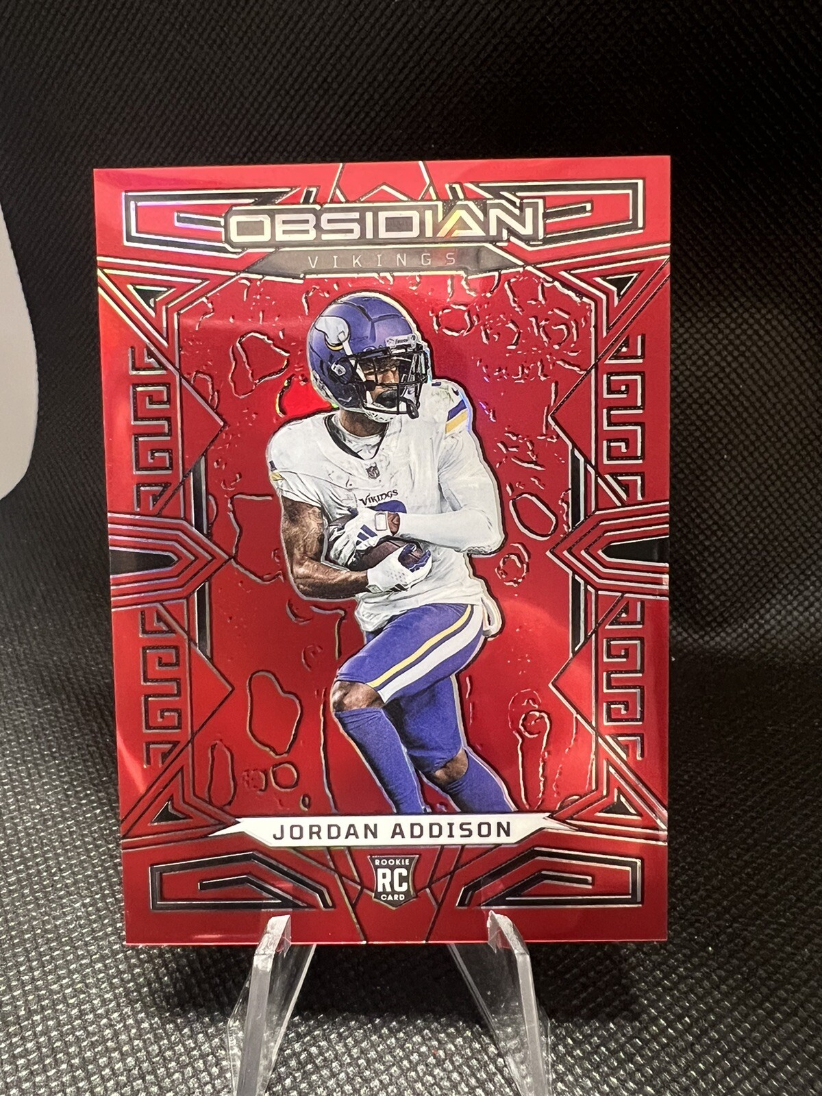 2023 Panini Obsidian Jordan Addison Red Flood Parallel #164 /90 Vikings