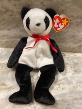 Ty Beanie Baby "Fortune" Panda Bear Retired 12/6/1997 Red Stamp RARE  MWMT