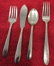 Atomic Starburst Flatware Armack, Silco, Mar-Crest Set of 4 Spoon Fork Knife