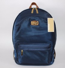 NEW MICHAEL KORS Backpack Navy Nylon Saddle Saffiano Leather Straps JET SET 298