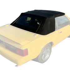 Black Soft Top w/Plastic Window For 1983 83-93 Ford Mustang Convertible 2-Door