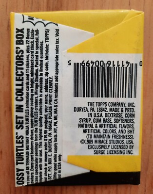 1989 Teenage Mutant Ninja Turtles 1 Wax Pack 5 cards 1 sticker