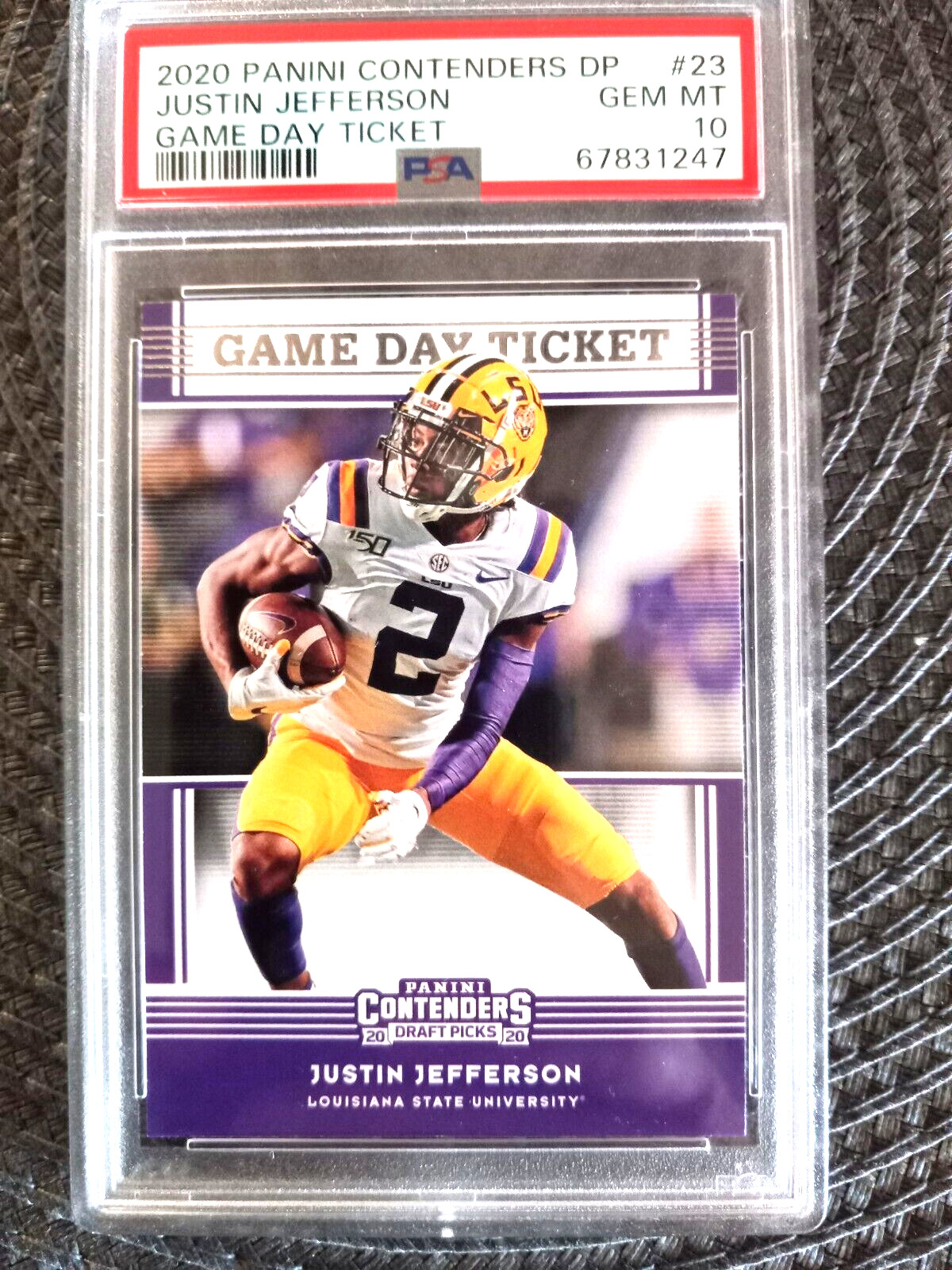 Justin Jefferson Panini Contenders Draft Picks Game Day Ticket #23 Game