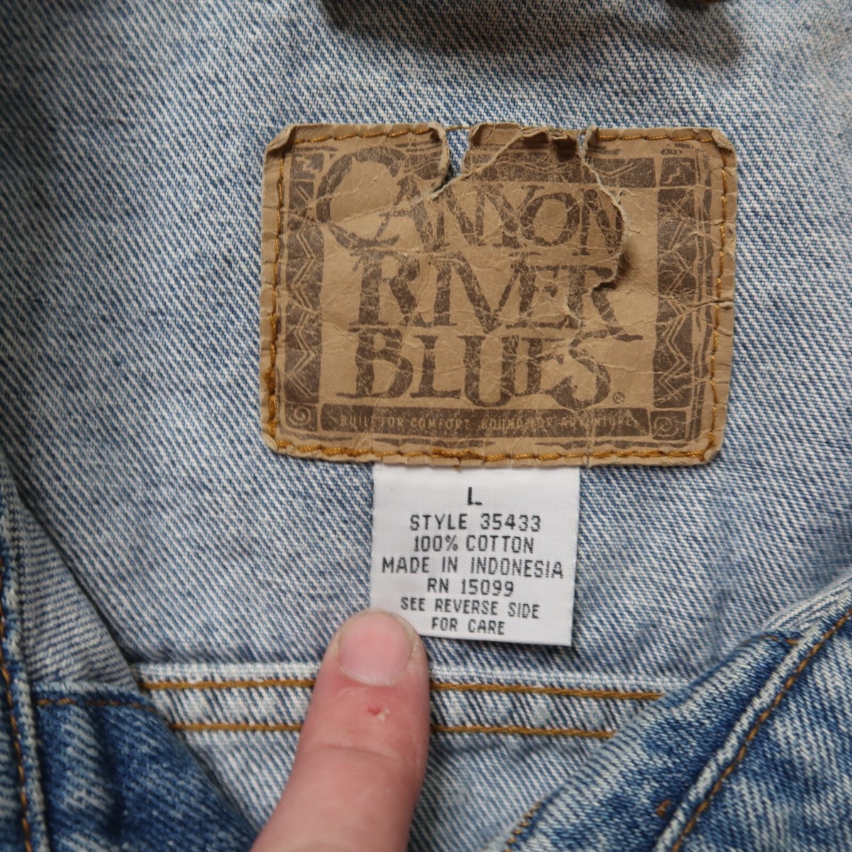 Canyon River Blues Denim Jean Jacket Men's Large Blue Denim
