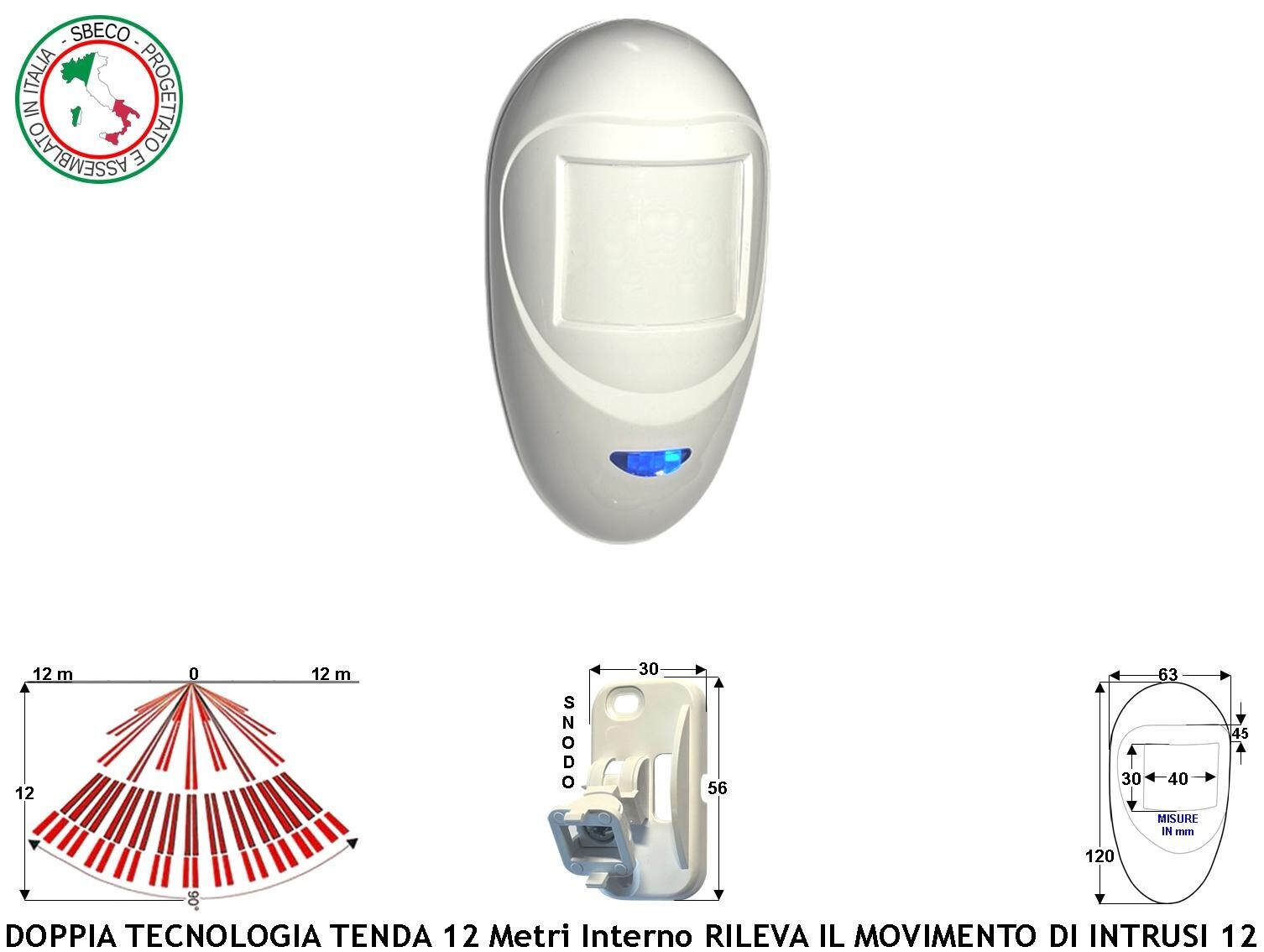 Offerta Sensore Doppia Tecnologia ERS 12MT Antifurto Casa Professionale