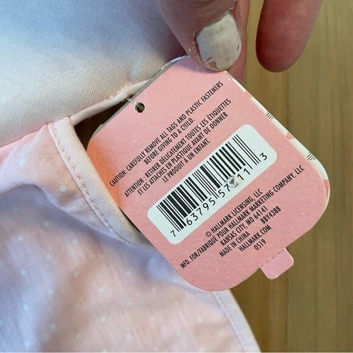 Hallmark Heart Lovey Pink Plüsch Rosa Sicherheitsdecke Weiß Polka Dots Rassel - Bild 7 von 8