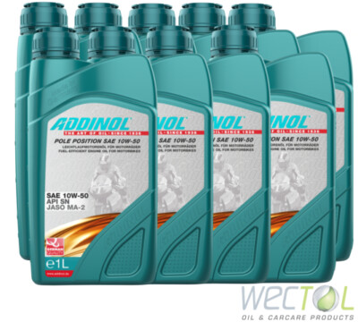 9x1 Liter Addinol Pole Position SAE 10W-50 4 Takt Motorenöl Motorradöl