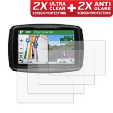 GARMIN ZUMO 590LM 595LM GPS Protezione Schermo 2x Ultra Trasparente e 2x Antiriflesso