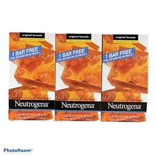 3-Pack Neutrogena Transparent Facial Bar Soap Fragrance Free 9 FULL Size Bars