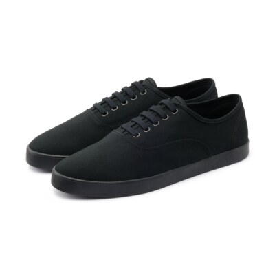 Muji Men's Water-repellent Canvas Sneakers with Soft Insoles Black